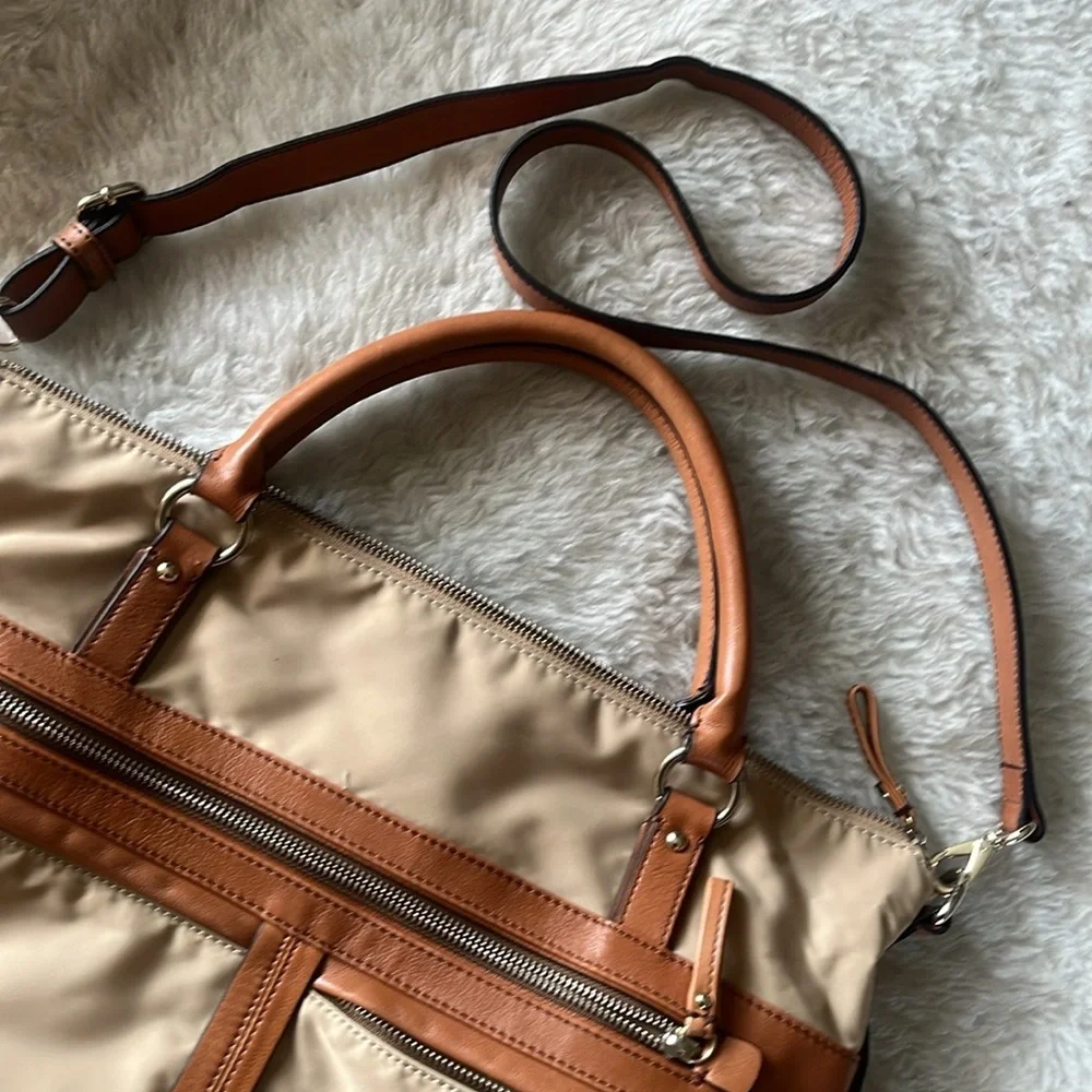 Men's Beige and Tan Travel Tote Bag - Classic Carryall